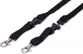 CLASSIC Šnúrka TULIP plochá rozpojovacia s karabínou čierna 50ks (V-snurka-Tulip-02)