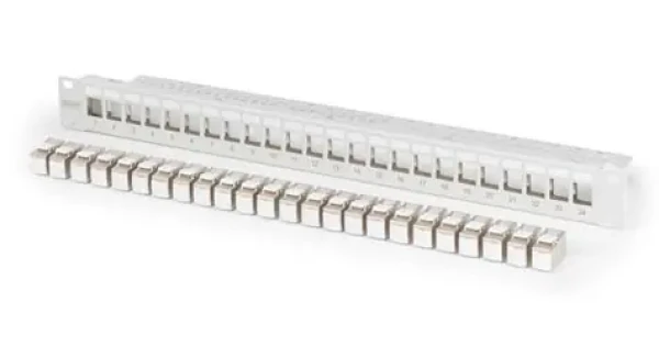 Digitus DN-91410-24 / Patch panel / 24x RJ-45 / Cat6A tienený / 1U / šedý (DN-91410-24)
