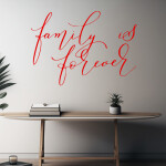 Veselá Stena Samolepka Family is forever Farba: šedá, Veľkosť: 100 x 72 cm