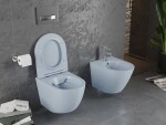 MEXEN - Lena Závesná WC misa Rimless vrátane sedátka s slow, Duroplast, šedomodrá mat 30224069