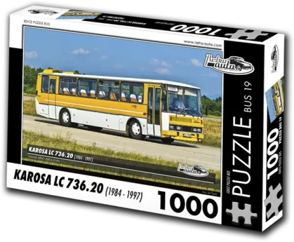 RETRO-AUTA Puzzle BUS č.19 KAROSA LC 736.20 (1984 - 1997)
