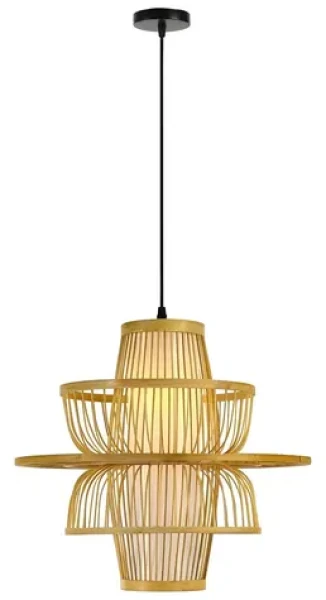 Immax Závesné svietidlo BOHO PINCHOS / E27 / O 45 cm / bambusové drevo (08254L)