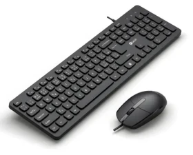 C-tech KBM-105 čierna / Drôtový set klávesnice a myši / CZ/SK / USB / 105 kláves / 1200DPI (KBM-105-BL)