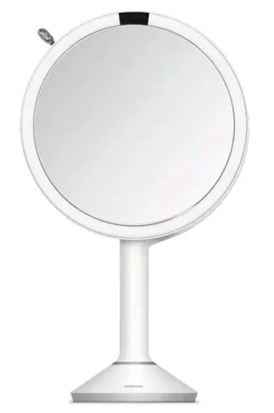 Simplehuman Kozmetické zrkadlo Sensor TRIO / LED osvetlenie/ 1x/5x/10/ dobíjací/ biela nerez (ST3038)