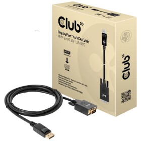 Club3D DisplayPort / VGA prepojovací kábel Konektor DisplayPort, VGA pólové Zástrčka 2.00 m čierna CAC-1012 Kábel DisplayPort; CAC-1012