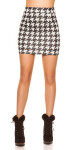 Sexy mini skirt in houndstooth pattern blackwhite