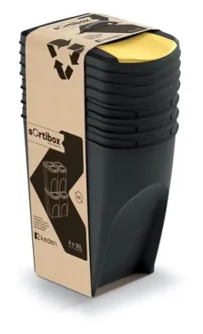 Prosperplast SORTIBOX 4 x 35 l čierna / Odpadkový kôš (IKWB35S4-S411)