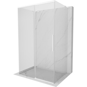 MEXEN/S - Rox-3S L sprchový kút 3 stenný, posuvný 130 x 70, transparent, biela 8C2L-130-070-20-00-3S