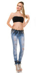 Sexy KouCla Skinny Jeans destroyed look lace