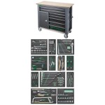 Stahlwille 98830195 Pojazdný pracovný stôl vrátane 267 dielov. Prémiový rad náradia so 7 zásuvkami (š x v x h) 1150 x 1045 x 500 mm; 98830195