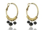 Marc Malone Pozlátené kruhové náušnice Zoey Black Earrings MCE23010G