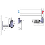 SAPHO - CORNER COMBI pripojovacia sada ventilov termostatická, pravé prevedenie, chróm CP3022S