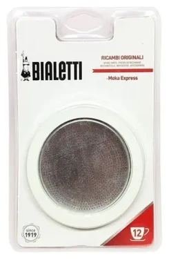 Bialetti Sada tesnení pre hliníkové moka kanvice 12 šálok / Tesnenie pre moka kanvicu / sada 3 ks + sitko