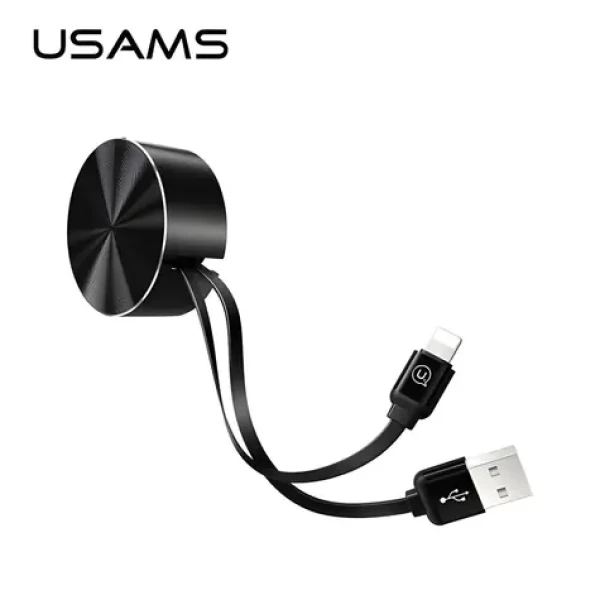 USAMS SJ150 Storage U-Bin čierna / Dátový kábel / Lightning / 1 m / 2A (IPUSBZH01)