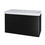 Mereo Siena, kúpeľňová skrinka s keramickým umývadlom 101 cm, čierna mat CN4421