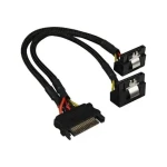 Sharkoon SATA Power čierny / Napájací rozbočovač / 1x SATA na 2x SATA / uhlový / 20 cm (4044951018918)