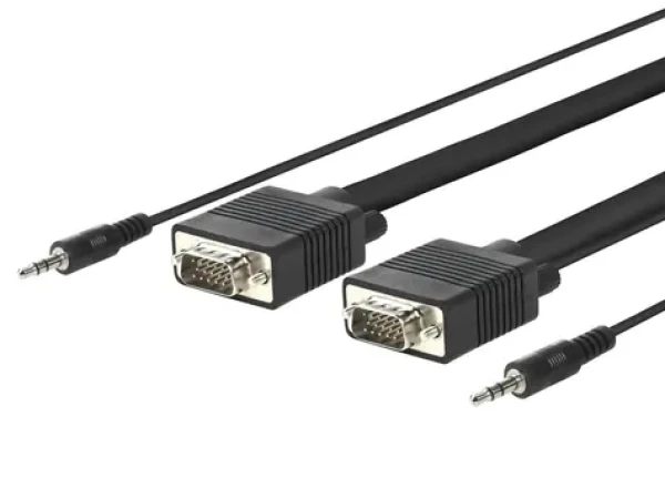 MicroConnect Kábel Full HD SVGA HD15 s Jack konektormi 5m čierna / Full HD (1920x1080) @ 60Hz / 3.5mm Jack (MONGG5BMJ)