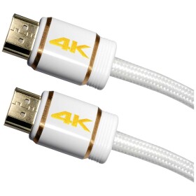 Maxtrack HDMI prepojovací kábel Zástrčka HDMI-A, Zástrčka HDMI-A 3.00 m biela C 216-3 L #####4K UHD HDMI kábel; C 216-3 L