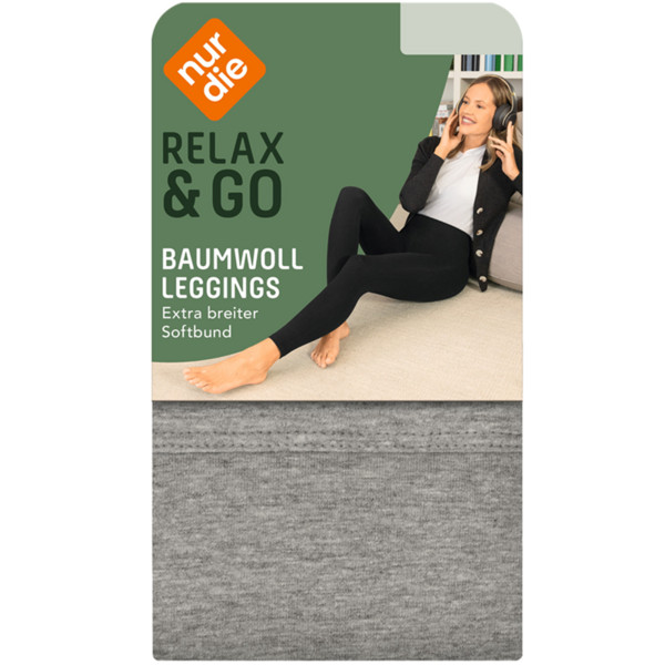 Dámske bavlnené legíny NUR DIE BAUMWOLL LEGGINGS - NUR DIE - sivé L