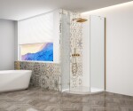 GELCO TRINITY GOLD štvrťkruhový kút 900x900 ľavý, matné sklo, GT6590ML-G GT6590ML-G