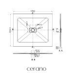 CERANO - Sprchová vanička obdélníková FlexiCut - SMC/minerální kompozit - upravitelná - černá matná - 120x100x3 CER-666112