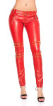 Sexy KouCla pants with studs and zips red