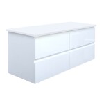 Kúpeľňová skrinka s krycou doskou SAT B-Way 119x50x45 cm biela lesk BWAY2120WDESK BWAY2120WDESK