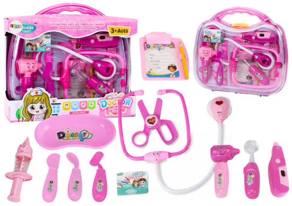 Mamido Lekárska sada pre malého doktora v kufríku s svetlami a zvukmi ružová