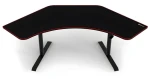 Arozzi ARENA ANGELO Black / Herný stôl / rohový / čierny s červeným okrajom / D: 225cm / Š: 102cm / V: 71cm-81cm (ARENA-ANGELO-BK)