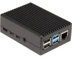 Joy-it Alu-08 čierna / Puzdro / pre Raspberry Pi 4 / Hliníkové / Pasívne chladenie (RB-ALUCASEP4+08)
