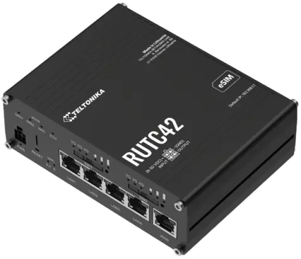 Teltonika RUTC42 / Router industriálny / 4G (LTE) / Wi-Fi 6 / 802.11ax / Dual SIM (RUTC42000000)
