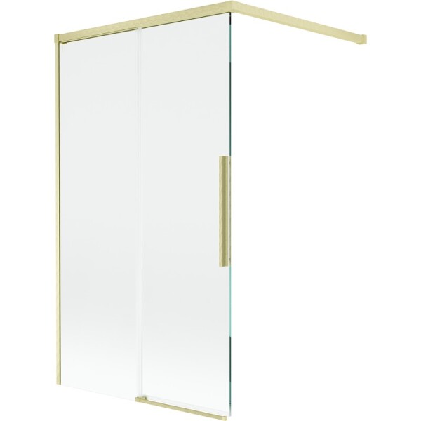 MEXEN/S - Rox vaňová zástena 2-krídlová posuvná 100 x 150, transparent, zlatá kartáčovaná 8C9-100-003-55-00