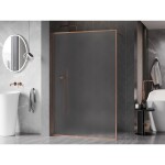 MEXEN/S - Kioto-F Sprchová zástena WALK-IN s rámom 140 x 202, dekor 8 mm, meď kartáčovaná 800-140-104-65-30