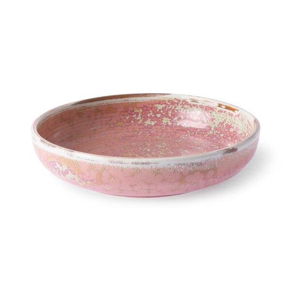 HK living Hlboký porcelánový tanier Rustic Pink 19 cm