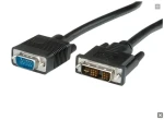 OEM DVI-A(M) - MD15HD kábel prepojovací 3M čierny / Kábel / DVI-A - VGA / 3 m (11.04.5430)