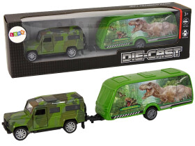 Mamido Sada Elektrických autíčok Jeep s Navíjací Príves s Dinosaury