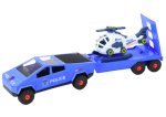 Mamido Súprava Moderné auto s helikoptérou a prívesom na rozoberanie DIY modrá