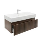 Kúpeľňová skrinka s batériou a umývadlom SAT Evolution 1 98x30x44,8 cm orech mat SATEVO100NAU2BA SATEVO100NAU2BA