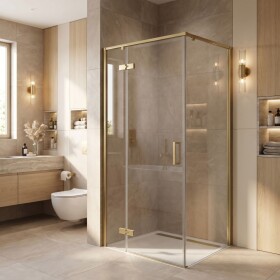 REA - Sprchovací kút Bruno 90x90 Brush Gold REA-K3600