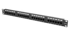 Lanberg 19" 24 portov čierny / Patch panel / 1U / CAT.5E / UTP (PPU5-1024-B)