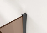 CERANO - Sprchová zástena Walk-in Onyx TL/P - 8 mm - hranatá vzpera - čierna matná, bronzové sklo - 130x80x200 CER-686830