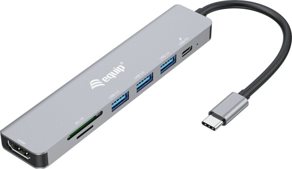 Equip Dock USB-C->HDMI,3x USB3.0, 100W PD,SD/TF schwarz