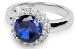 Silver Cat Slušivý strieborný prsteň s kubickými zirkónmi Colored stones SC022 54 mm