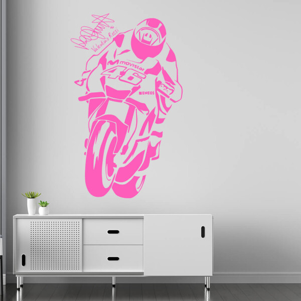 Veselá Stena Samolepka Valentino Rossi Farba: růžová, Veľkosť: 80 X 48 cm