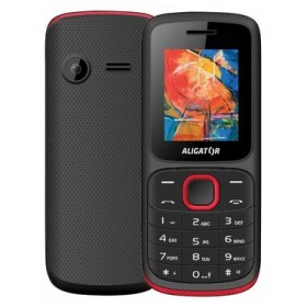 Aligator D210 čierno-červená / 1.8 TFT / Dual SIM / kalkulačka / budík / FM rádio / svietidlo (AD210BR)