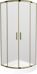MEXEN/S - Rio sprchovací kút štvrťkruh 70 x 70, dekor, zlato + vanička Rio vrátane výpuste 863-070-070-50-30-4710