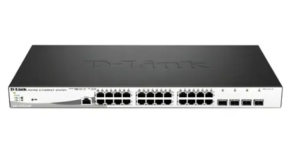 D-Link DGS-1210-28MP / 28- Port Gigabit PoE SMART Switch / 24x PoE gigabit RJ45 / 4X SFP / PoE budget 370 W (DGS-1210-28MP/E)