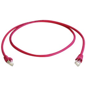 Telegärtner 100008030 RJ45 sieťové káble, prepojovacie káble CAT 6A S/FTP 0.25 m červená samozhášavý, s ochranou, párové tienenie, dvojžilový tienený, bez; 100008030