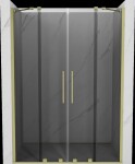 MEXEN/S - Velar Duo posuvné sprchové dvere 150, grafit, zlatá kartáčovaná 871-150-000-42-55