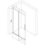 MEXEN/S - Velar L Sprchová zástena posuvná Walk-in 120 x 200, transparent 8 mm, čierna 871-120-003-03-70